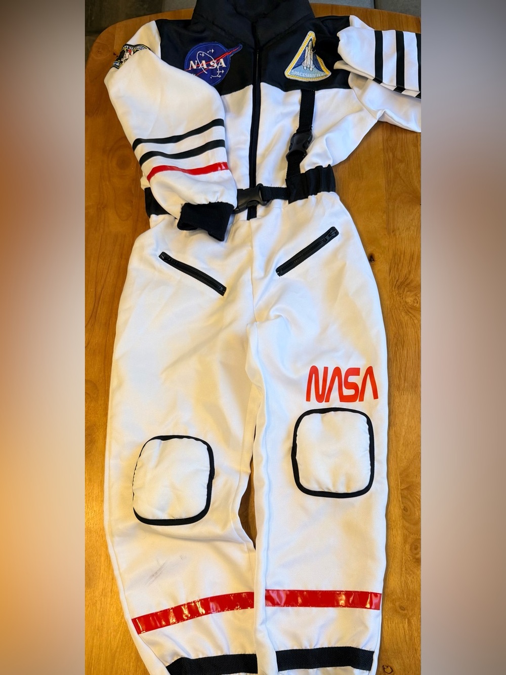 NASA Astronaut Costume Kids Flight Suit Jumpsuit White Size Large Halloween